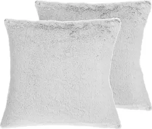 Decorative Fur Cushion Set Shumee CLEMATIS 45 x 45 cm, 2-piece, Gray