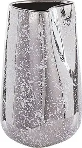 Decorative ceramic vase CIRTA, 27 cm, silver finish