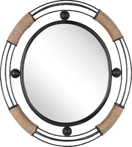 Wall mirror Shumee MOULINS 55 x 50 cm black metal frame