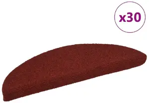 Противоскользящие накладки на ступени VidaXL набор 30 шт., красные, 56×17×3 см каждая