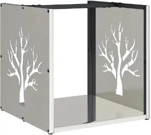 Firewood Rack VidaXL stainless steel 40×40×40 cm for indoor and outdoor wood storage