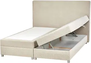 Континентальная кровать с ящиками Beliani MINISTER 160 x 200 см бежевый