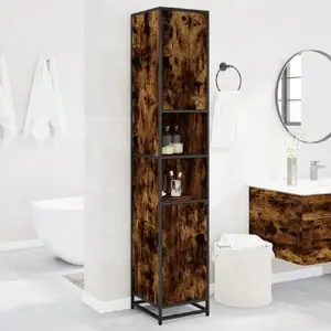 Bathroom cabinet VidaXL model 3300882, smoked oak finish, 35 x 37.5 x 188.5 cm