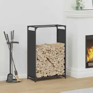 Firewood Rack VidaXL model 864211, black, 60 x 28 x 90 cm