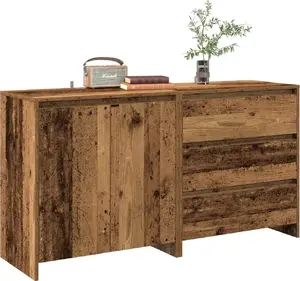 Двухсекционная тумба VidaXL 60x30x75 см — деревообразный материал, эффект старого дерева