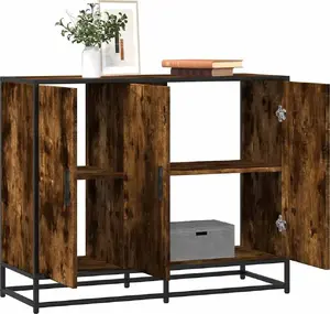 Kumode VidaXL, dūmota ozola tonis, 94x35x76 cm, koksnes izcelsmes materiāls