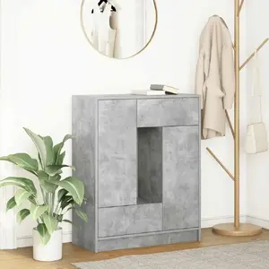 Chest of Drawers and Cupboard VidaXL model 861853, concrete grey finish, 73x31x90 cm