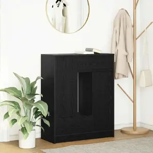 Комод с ящиками и дверцами VidaXL модель 861851, черный дуб, 73×31×90 см