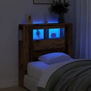 Изголовье с подсветкой LED VidaXL 100 x 18,5 x 103,5 см, старое дерево