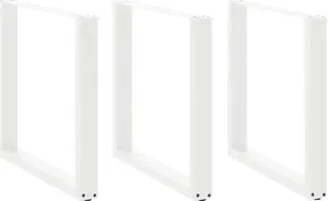 Galda kājas VidaXL komplekts 3 gab. baltas tērauda regulējamas 90x(72–73) cm