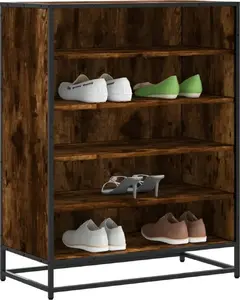 Тумба для обуви VidaXL модель 3300872, цвет дымчатый дуб, 75x38x97,5 см