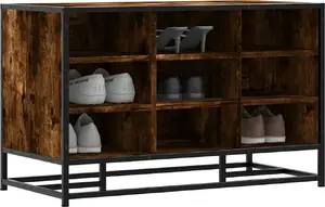 Скамья с местом для обуви VidaXL 84×40×53,5 см, дымчатый дуб