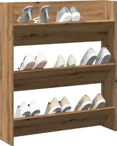 Wall-mounted shoe shelf VidaXL 80x18x90 cm, Artisan Oak finish