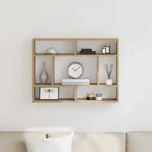 Настенная полка VidaXL модель 862046, отделка Artisan дуб, 75x16x55 см, древесный материал