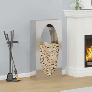 Firewood Rack VidaXL model 864185 Stainless Steel 50×23×100 cm