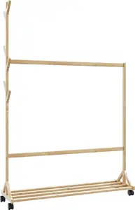 Вешалка для одежды с крючками и кольцами VidaXL 100×35×157 см