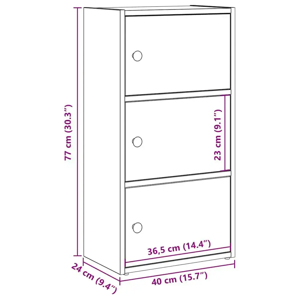 Bookcase VidaXL 860366, oak, 400×240×770 mm Photo 11