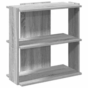 Книжный шкаф VidaXL 860252, каркас и полки из дерева, серо-дубовый, 600×300×600 мм