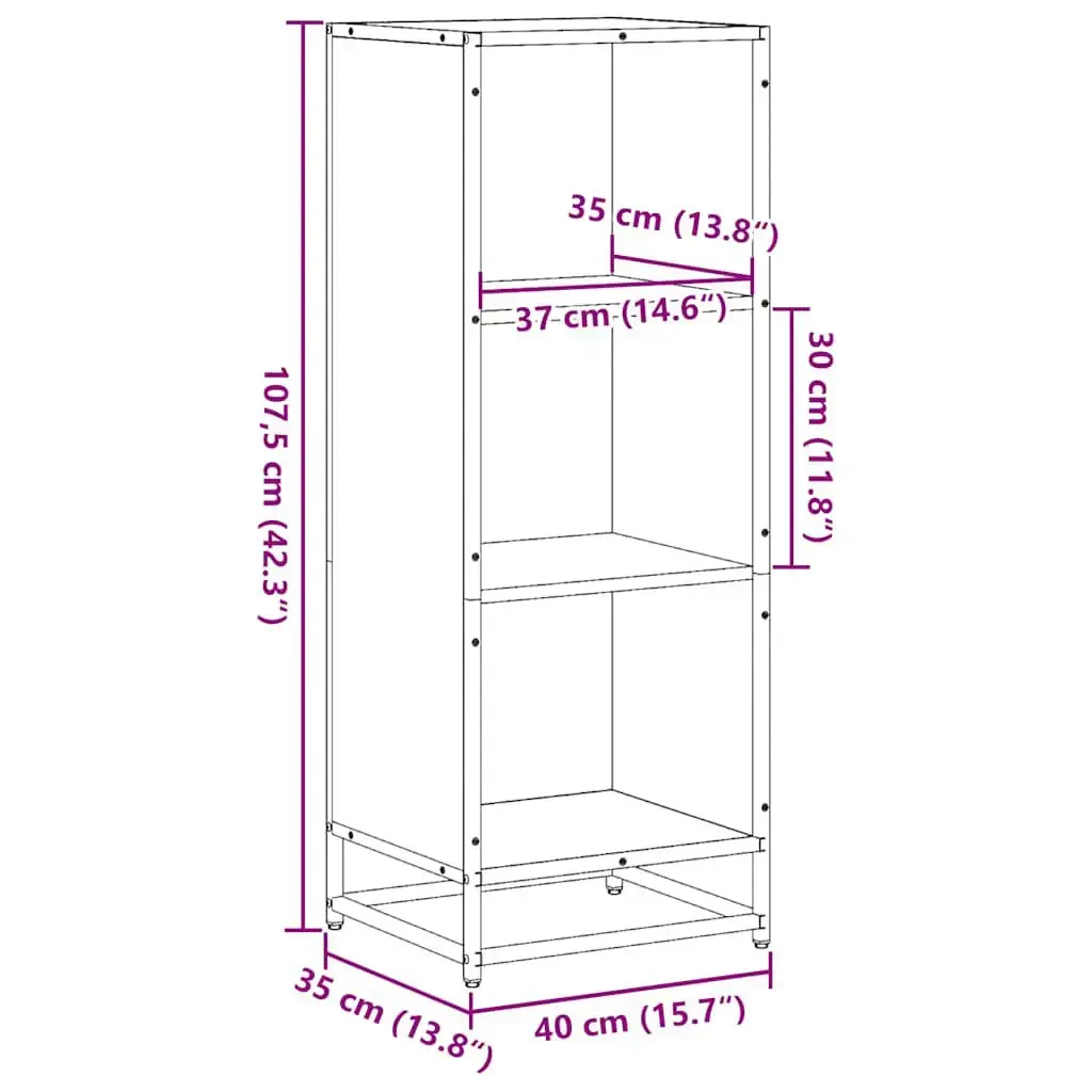 VidaXL 849109 книжный шкаф — металл и дерево Photo 9