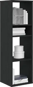 Grāmatu plaukts VidaXL 34×31×112 cm, melns, no koksnes materiāla