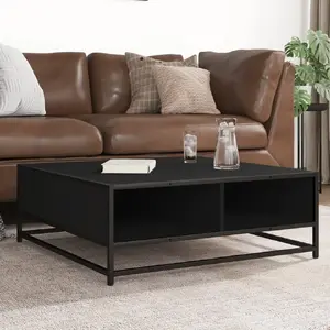 Coffee table VidaXL 80×80×30 cm, black, wood-based material