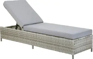 Садовый шезлонг Shumee TURIN II — ротанг-стиль, серый