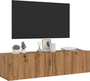 Настенная ТВ-тумба VidaXL модель 856021, цвет дуб artisan, 120 x 30 x 30 см