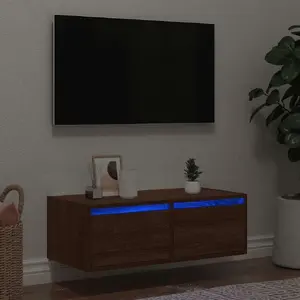 ТВ-тумба VidaXL 860235, цвет коричневый дуб, с LED-подсветкой, 75 x 35,5 x 25 см