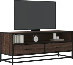 ТВ-тумба VidaXL 100x34,5x40 см, коричневый дуб, компактная подставка для техники