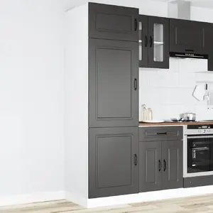 Virtuves skapis VidaXL Kalmar melns, koksnes izcelsmes materiāls, modelis 853628
