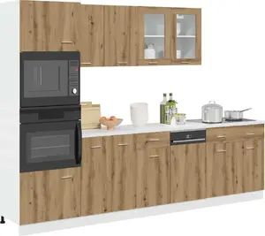VidaXL virtuves skapīšu komplekts 3328572, 7 daļas, Artisan ozola apdare