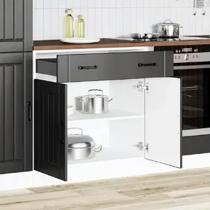 Кухонный нижний шкаф VidaXL Lucca 853738, черный клееное дерево