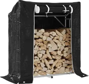 Firewood Rack VidaXL with Steel Wire, 100.5 x 40.5 x 110.5 cm