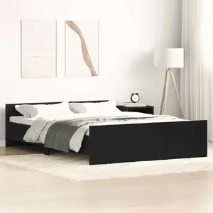 Рама кровати VidaXL 120x200 см, отделка «чёрный дуб», без матраса