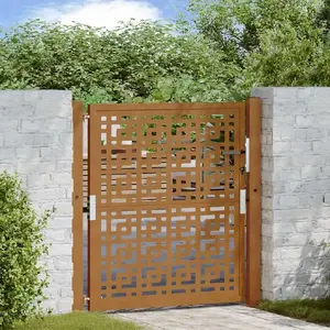 Садовые ворота VidaXL 105x105 см нержавеющая сталь с крестовым узором