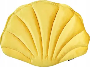 Decorative velvet shell-shaped cushion Beliani CONSOLIDA 47 x 35 cm yellow