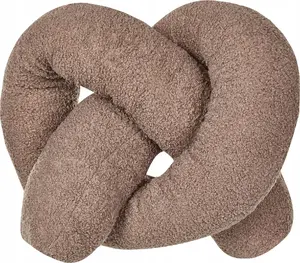 Decorative cushion Beliani Gladiolus 172 x 14 cm teddy fabric brown