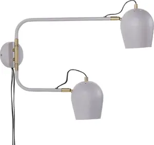 Sienas lampa Beliani ESTRELLA 2-punktu metāla, gaiši pelēka