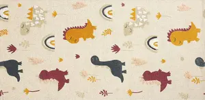 Bērnu kokvilnas paklājs Beliani 80 x 150 cm daudzkrāsains ar dinozauriem