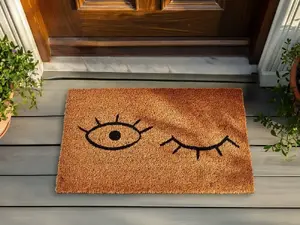Doormat Beliani TAPULAO 40 x 60 cm coconut fiber with eye pattern