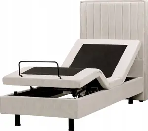 Регулируемая мягкая кровать Beliani DUKE II 80 x 200 см бежевого цвета