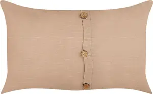 Decorative linen cushions Beliani BANORI 30 x 50 cm beige set of 2