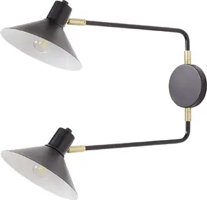 Wall Lamp Beliani KADASSA 2-point metal wall light, black