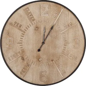 Wall clock Beliani DOLE 60 cm, light wood finish, 60 cm diameter