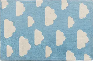 Children’s rug Beliani 60 x 90 cm blue with cloud motif