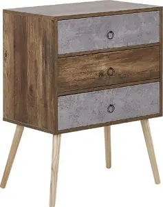 Chest of drawers Beliani BATLEY in dark wood with grey fronts