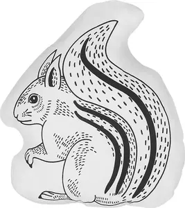 Children's Cushion Beliani 42 x 48 cm — Squirrel Design, White and Black