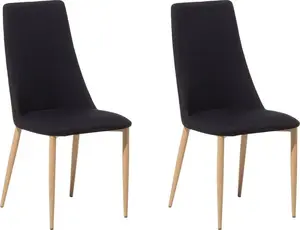 Ēdamistabas krēslu komplekts Beliani CLAYTON, 2 krēsli, melns