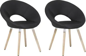 2 krēslu komplekts Beliani ROSLYN — melni ēdamistabas krēsli, modelis 91276