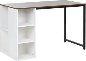 Rakstāmgalds Beliani Dese brūns 120 cm x 60 cm, kompakts darba galds